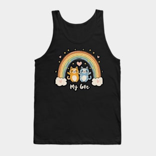 My Rainbow Cat is My Valentine Tank Top